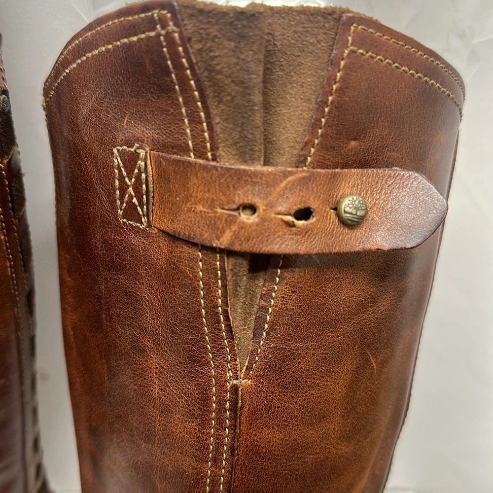 Timberland Savin Hill EUC Brown leather riding boots size 7.5 - Picture 2 of 9